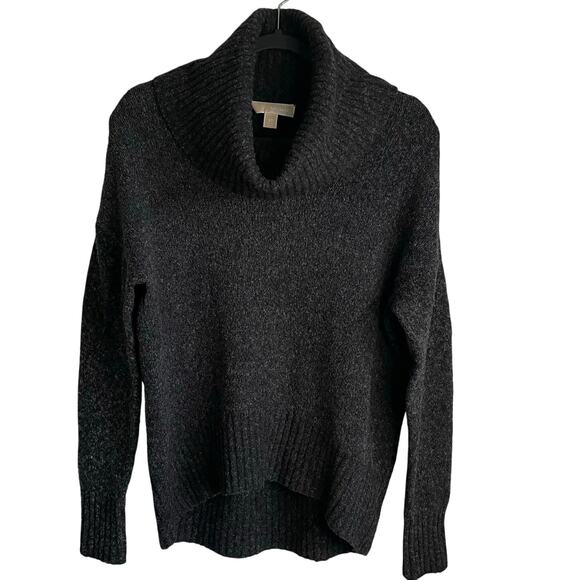 MICHAEL Michael Kors Wool Blend Sweater Cowl Neck Elliptical Hem Boxy Gray Sz XS - Picture 1 of 10